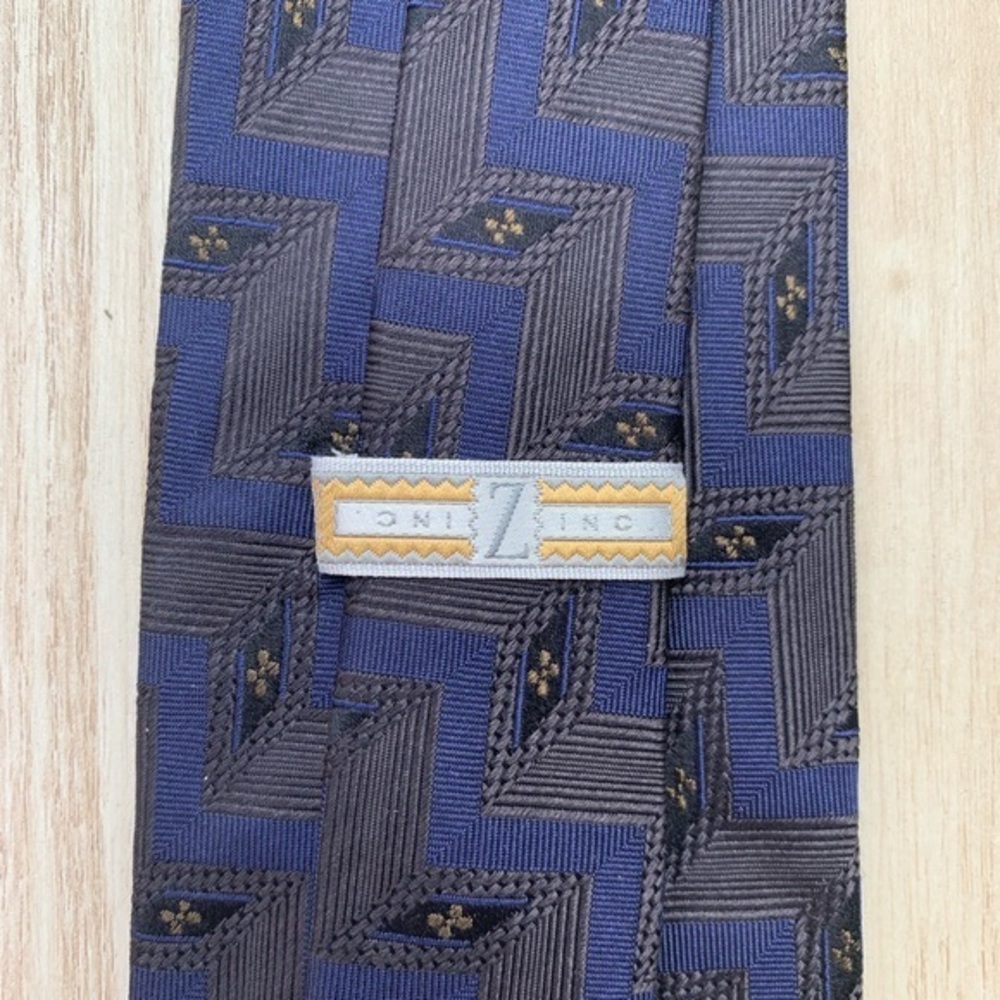 Zinc Blue & Taupe Gorgeous Woven Silk Tie
